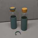 21oz Borosilicate Glass Water Bottle with Non-Slip Sleeve & Leak-Proof Lid-Reusable Drink Bottle for Office,Travel,Gym,Hiking-Ideal Gift for Home,Car & Fitness Enthusiasts (2pcs Green)