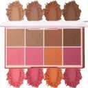 8 Colors Face Matte Blush Palette Shading Blusher - Buildable Facial Cheek Blusher Contour Bronzing Pressed Powder Makeup Pallet Women Gift Set (8 Colors Face Blush Palette) (1 Ounce (Pack of 1))