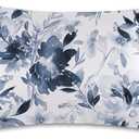 1 Pack Satin Pillowcase for Hair and Skin Watercolor Flowers Blue Floral Imitation Silk Pillowcase 20" x 26" with Hidden Zipper Soft Smooth Cooling Pillow Cover Standard Size for Bedroom Sofa