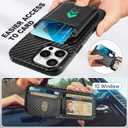TUCCH PU Leather Case for iPhone 16 Pro Max (6.9") 2024 with Detachable Magnetic Wallet, Carbon Fiber Black