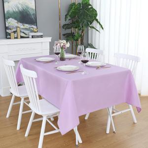 FOLINS&HOME Lavender Rectangle Tablecloth 52 x 70 Wrinkle Free Waterproof Polyester Table Cloths, Spillproof Heavy Duty and Washable Table Cover for Party, Indoor and Outdoor-Oblong/Rectangular