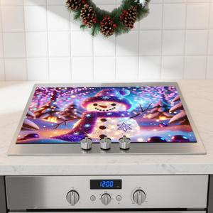3 x Nuxovilar Cute Snowman Stove Cover Diatom Mud 28.35x20.47 In