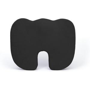 Deluxe Comfort Coccyx Orthopedic Memory Foam  Sciatica Relief  Tailbone Support  Great for Car or Office  Seat Cushion, Black