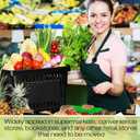 12PCS 21L Shopping Basket With Plastic Handles, Portable Grocery Basket, Black