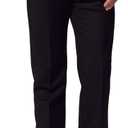 Men's Flat-Front Dress Pants with Hidden Expandable Waistband, Wrinkle-Free Stretch Suit Slacks for Men  Classic Fit (38W x 32L, Black)