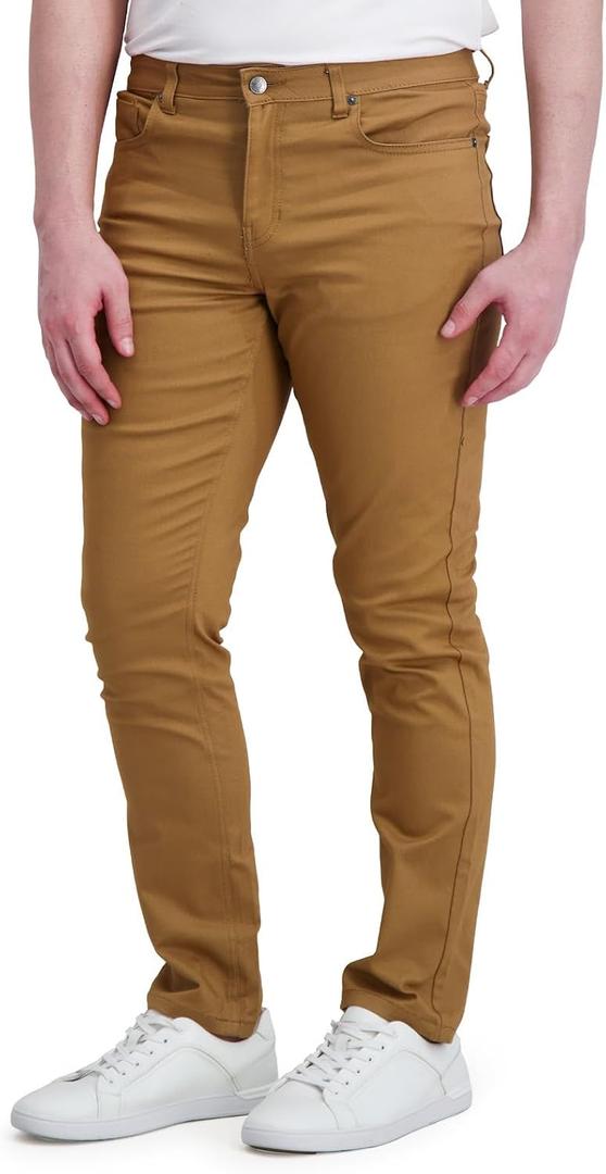 DKNY Men's Pants - 5 Pocket Pants for Men | Stretch Casual Pants for Men Slim Fit Pants - Mens Performance Pants | Comfortable Slim Fit Work Pants for Men | Stretch Cotton Travel Pants for Men Khaki (33W x 29L)