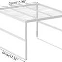 Kitchen Cabinet Storage Shelf Stackable Wire Spice Rack Organizer Heavy Duty Space Saver for Bathroom Bedroom Closet Laundry Room Office Countertop - White, Pack 1