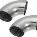 X AUTOHAUX 2pcs OD 2.75 Inch 90 Degree 1.5mm Thickness Mandrel Bend Elbow SS304 Stainless Steel Bend Tube Exhaust Elbow Pipe for Car Modified Exhaust System