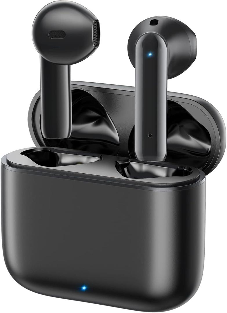 Wireless Earbuds 40H Playtime 8H Continuous Playtime Bluetooth Ear Buds, IPX6 Waterproof Stereo Sound Bluetooth Wireless Headphones with Microphone and Charging Case for iOS Android Sports Black