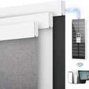 DENFOON Motorized Blinds with Remote control, Custom Blackout Smart Blinds [with Cover],Electric Blinds with Complimentary Solar Panel, Cordless Automatic Roller Shades for Windows (Black，34"W x 72"H)