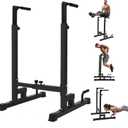 Yes4All Dip Stand 500 LBS Capacity, 80 Levels Adjustable Dip Bars, Dip Station Machine for Home Gym (Black)