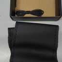 BMLEI Top Genuine Leather Steering Wheel Cover with Anti-Slip Design, Soft Padding, Universal 15 Inch Auto Car Steering Wheel Stitch on Wrap (black thread)