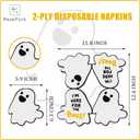 80PCS Halloween Ghost Napkins – Disposable Scary & Funny Paper Napkins for Halloween Party Decorations, Trick or Treat Supplies, Haunted House Table Decor, Spooky Tableware