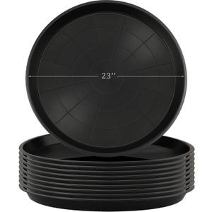 Eccliy 10 Packs 23 Inch Plastic Large Plant Saucers Heavy Duty Planter Trays Jumbo Flower Pot Saucers Plastic Water Trays for Indoors and Outdoors