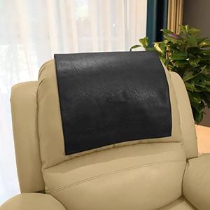 AmazeCov Non Slip Headrest Cover for Furniture Slipcovers,Faux Leather Headrest Protector for Recline Chair Vinyl Head Protector for Sofa,Theater Seat Cover for Home & Office 17x27 in, Black