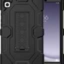 CCMAO Case for Samsung Galaxy Tab A9 Case 8.7 Inch 2023 Model (SM-X110/X115/X117), Heavy Duty Shockproof Hybrid Three Layer Protective Cover with Kickstand for Samsung A9 Tablet 8.7", Black