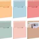 Fuutreo 6 Pcs Magnetic Wall File Organizer Magnetic Wall File Holder Refrigerator Magazine Holder for Mail Letters Paper(Light Vintage,Vertical-large)