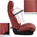 TIEHESYT Car Seat Covers Full Set, Breathable Leather Automotive Front and Rear Seat Covers, Car Seat Protectors Full Set, Compatible with Most Vehicles, SUV (Martha Red, Front Pair and Rear)