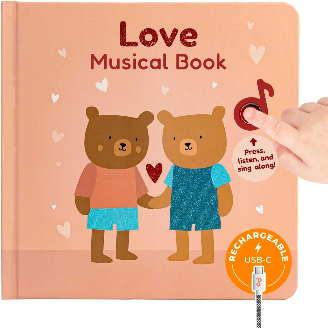 Cali's Books Music Books for Toddlers 1-3 Years Old - Toddler Valentines Day Book for Kids, Valentine Baby Sound Book for Girls, Musical Song Toy for 1 Year Old, Singing Toys for 2 Year Olds