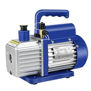 ZENY 3.5CFM Single-Stage 5 Pa Rotary Vane Economy Vacuum Pump 3 CFM 1/4HP Air Conditioner Refrigerant HVAC Air Tool, R410a 1/4" Flare Inlet Port, Blue