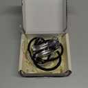 3PCS Silver Hair Ties, Metal Hair Ties for Thick Hair, Elegant Durable Geometric Design, Silver Hair Accessories Stretchy and Non-Damage Ponytail Holders, 3 Styles in Box Gifts Holiday Christmas Gifts