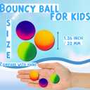 50Pcs 32mm Bouncy Balls for Kids,Rubber High Bouncy Balls,Bright Assorted Multicolor Bouncing Balls for Boys Girls,Kids Party Favors Gifts,School Carnival Prizes
