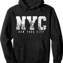 NYC New York City NY Skyline USA America Vintage Souvenir Pullover Hoodie Large