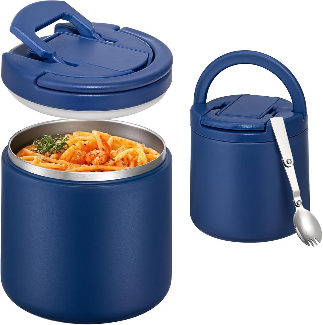 Itslife Soup Thermo for Hot Food Kids 20oz Lunch Containers with Buckle Lid Wide Mouth Hot Food Jar Vacuum Insulated Stainless Steel Bento Box Leakproof with Spoon