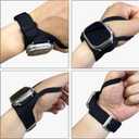 2 x WKC Ergonomic Band Compatible with Apple Watch Ultra 2 Ultra 49mm /Series 10 46mm /Series 9 8 7 45mm /Series SE2 SE 6 5 4 44mm /Series 3 42mm, Perfect Viewing Angle Knit Textile Sport Strap Women Men
