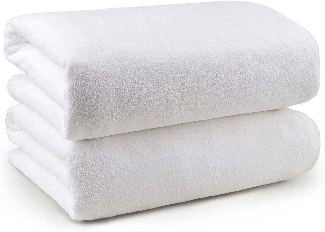 Orighty Bath Towels Pack of 2(27 x 54) - Soft Feel White Bath Towel, Highly Absorbent Bathroom Towels for Body, Quick Drying, Towel for Sport, Yoga, SPA, Fitness