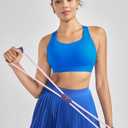 RUNNING GIRL Sports Bras for Women High Support, Adjustable Straps High Impact Racerback Bra with Hook Closure Molded Cup (Blue, XL)
