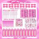 120 pcs Pink Party Favors Pink Toy Gift Goodie Bag Stuffer Filler Makeup Party Decorations for Kids Girls Birthday Party Decoration Supplies-12Guests