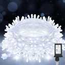 suddus 33ft 100 LED White String Lights with Timer, 12 Modes Twinkle String Lights Plug in, Connectable Indoor/Outdoor White Christmas Lights for Bedroom, Tree, Wedding, Party Decorations