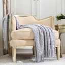 CREVENT Rustic Farmhouse Couch Sofa Throw Blanket for Bedroom Living Room Decoration, Soft Warm Cozy Light Weight for Spring Summer (50''X60'' Light Grey)