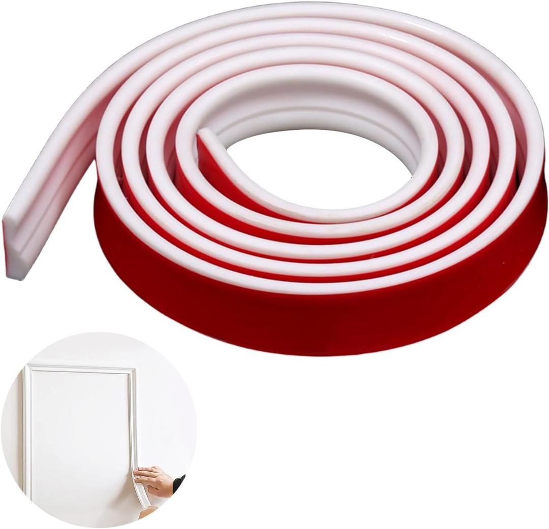 Peel and Stick Wall Panels-1.2"x9.8ft Self-Adhesive Flexible Wall Molding,Mirror Frame Border,Wainscoting Panels for Corner&Edge Protection-Easy Install Wall Decor for Living Room,Bedroom,Kitchen