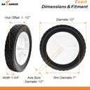 10 Inch Lawn Mower Wheel Replaces for Oregon 72-110 Hand Trucks Utility Carts 10" x1.75" Wheel, 2Pcs
