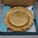MAONAME Round 13" Gold Charger Plates, Set of 6, Reef Plate Chargers for Dinner Plates, Plastic Table Chargers for Wedding, Thanksgiving, Christmas