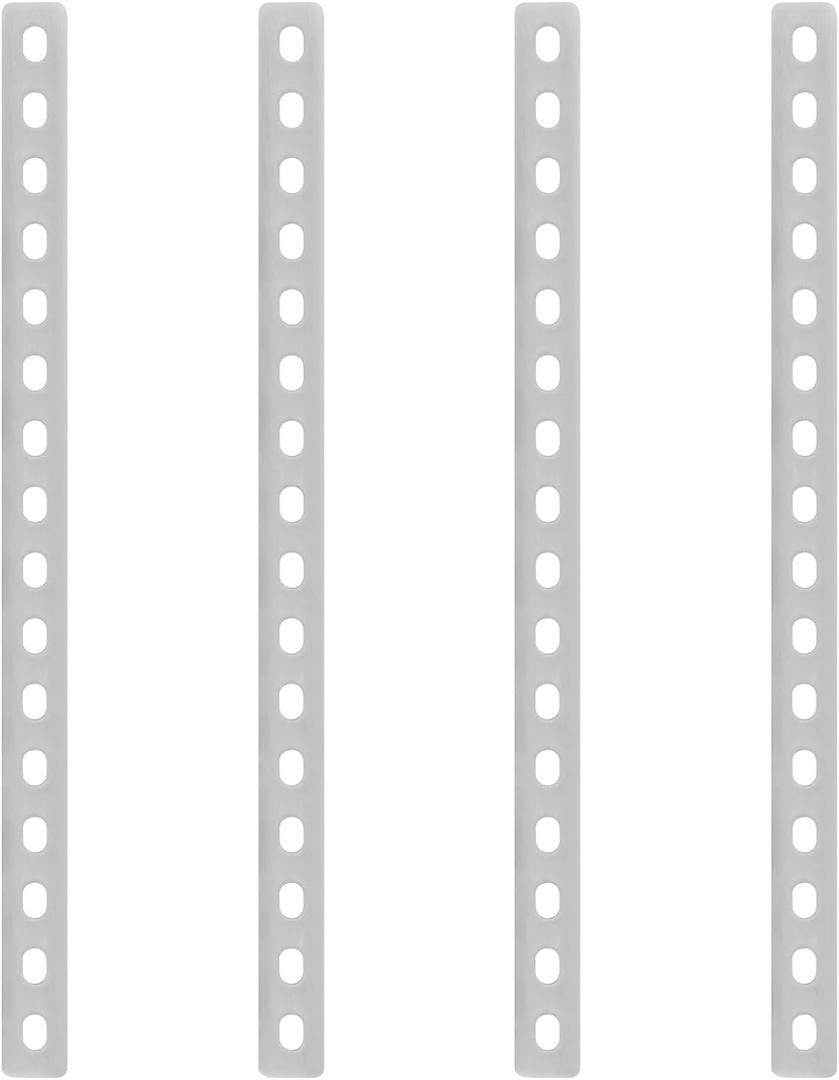 GBGS 4 Pcs 16" Flat Straight Brace Brackets,Stainless Steel Slotted Slightly Adjustable Mending Plates