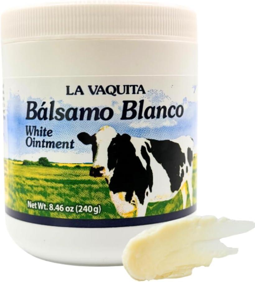 La Vaquita Bálsamo Blanco White Ointment – Cooling & Warming Multi-Purpose Rub for Muscles, Joints & Massage – Moisturizing Protective Formula – Large 8.46 oz (240 g) Jar
