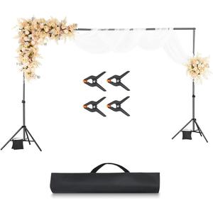 VEVOR Backdrop Stand, 6.5 x 10 Ft Adjustable Photo Backdrop Stand Kit, Portable Background Backdrop Stand with 5 Crossbars, Heavy Duty Projector Screen Stand, for Wedding, Photo Video Studio & Party