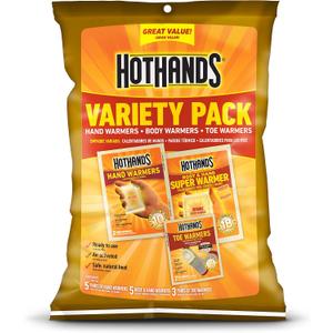 HotHands Toe, Hand, & Body Warmer Variety Pack - Long Lasting Safe Natural Odorless Air Activated Warmers, pack of 3