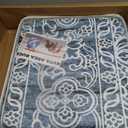 KUTA Vintage 8x10 Area Rugs for Living Room, Washable Large Rug for Bedroom 8ft x 10ft Non-Slip, Blue White Ultra Soft Printed Traditional Floral Medallion Distressed Dining Room Low-Pile Carpet