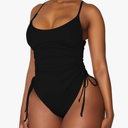 Viottiset Women's Ruched High Cut One Piece Swimsuit Tummy Control Bathing Suit Monokini L