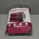 Electric Heated Blanket, Soft Flannel Fabric Heating Blanket Features 5-Level Temperature Adjustment Machine Washable ETL Certified Double-Sided Heating (Maroon & White)