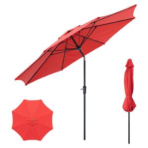Sannwsg Outdoor Patio Umbrella,Table Umbrella with Push Button Tilt and Crank,Market Umbrella with 8 Sturdy Ribs,Yard Umbrella 10FT