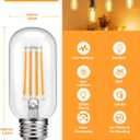 4 Pack LED Edison Bulbs, 4W Edison Light Bulbs 40W Equivalent, Vintage E26 LED Bulb T45 2700K Soft Warm White Clear Glass, 460LM Tubular Antique Filament Incandescent Lights for Home, Non-Dimmable