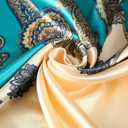 AWAYTR 35 Satin Large Square Head Scarves - 4PCS Silk Like Neck Scarf Hair Sleeping Wraps Satin Silk Scarfs for Women