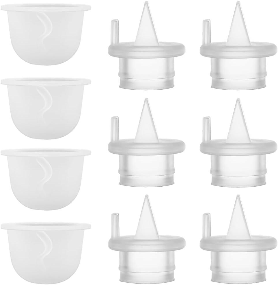 6pcs Duckbill Valves and 4pcs Silicone Diaphragm Compatible with Zomee Z1/Z2/BabyBuddha/NCVI 8782/8780/Motif Twist Breast Pump Replacement Pump Accessories