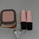 Mini Karaoke Machine for Kids Girls Boys - Birthday Gifts for Ages 4 5 6 7 8+ Year Old - 2025 New est - Portable Bluetooth Speaker with 2 Wireless Microphone - Kids' Instrument Accessories - Pink