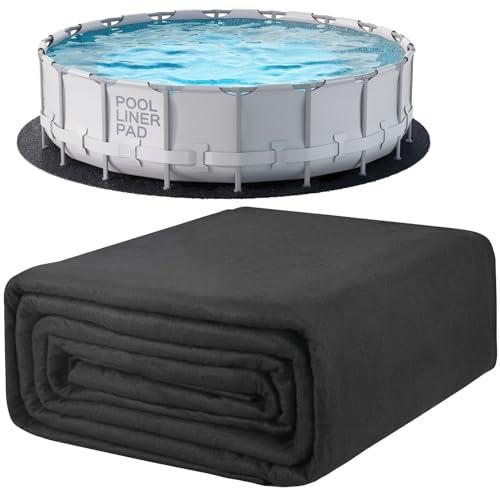 POOLHACKER 28 Ft Pool Liner Pad, Round Pool Liners for Above Ground Swimming Pools, Durable Geotextile Material, Easy to Install, Extends Life to The Line, Under Pool Padding, Black 
